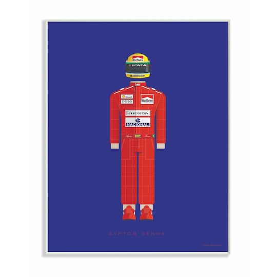 Stupell Industries Ayrton Senna Famous Fashion Design with Gray Frame Wall Accent